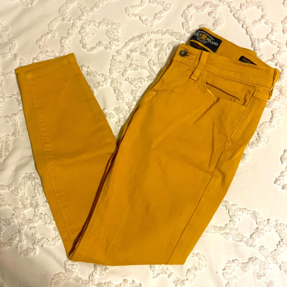 Lucky Brand mustard ankle length skinny jeans, Size 26/2